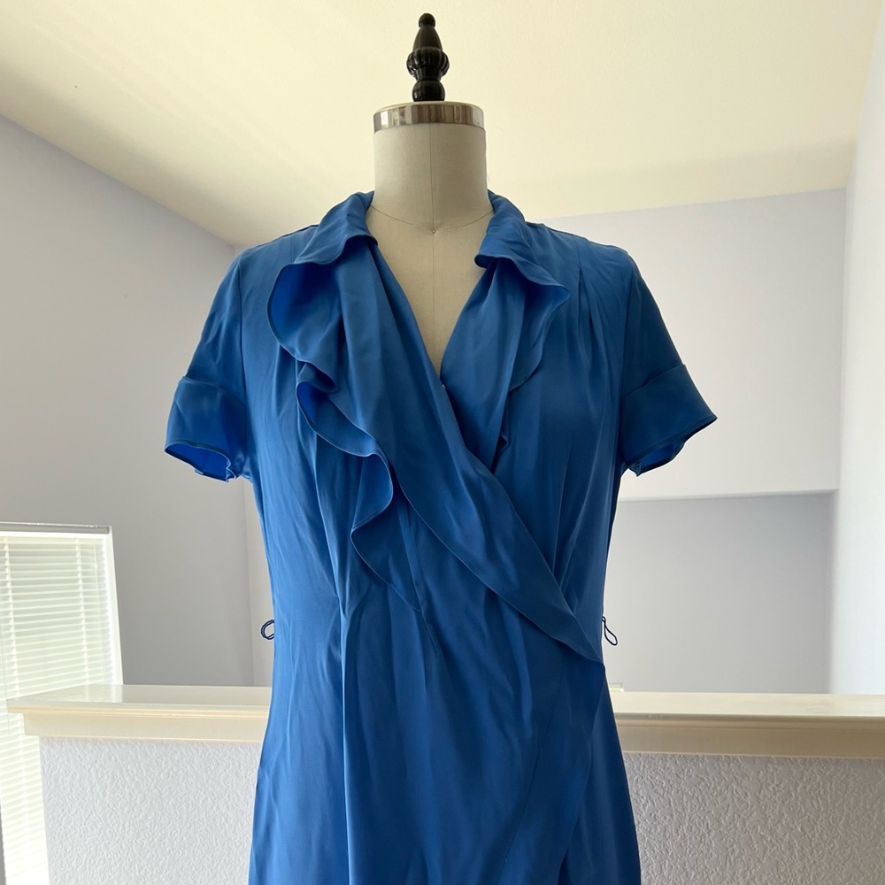 Bright Blue Silk Dress from Banana Republic, size 8P